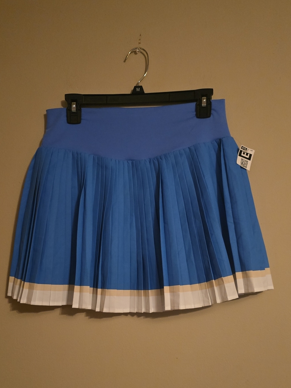 New All In Motion Women's M Blue White Pleated Mini Tennis Cheerleader Skort